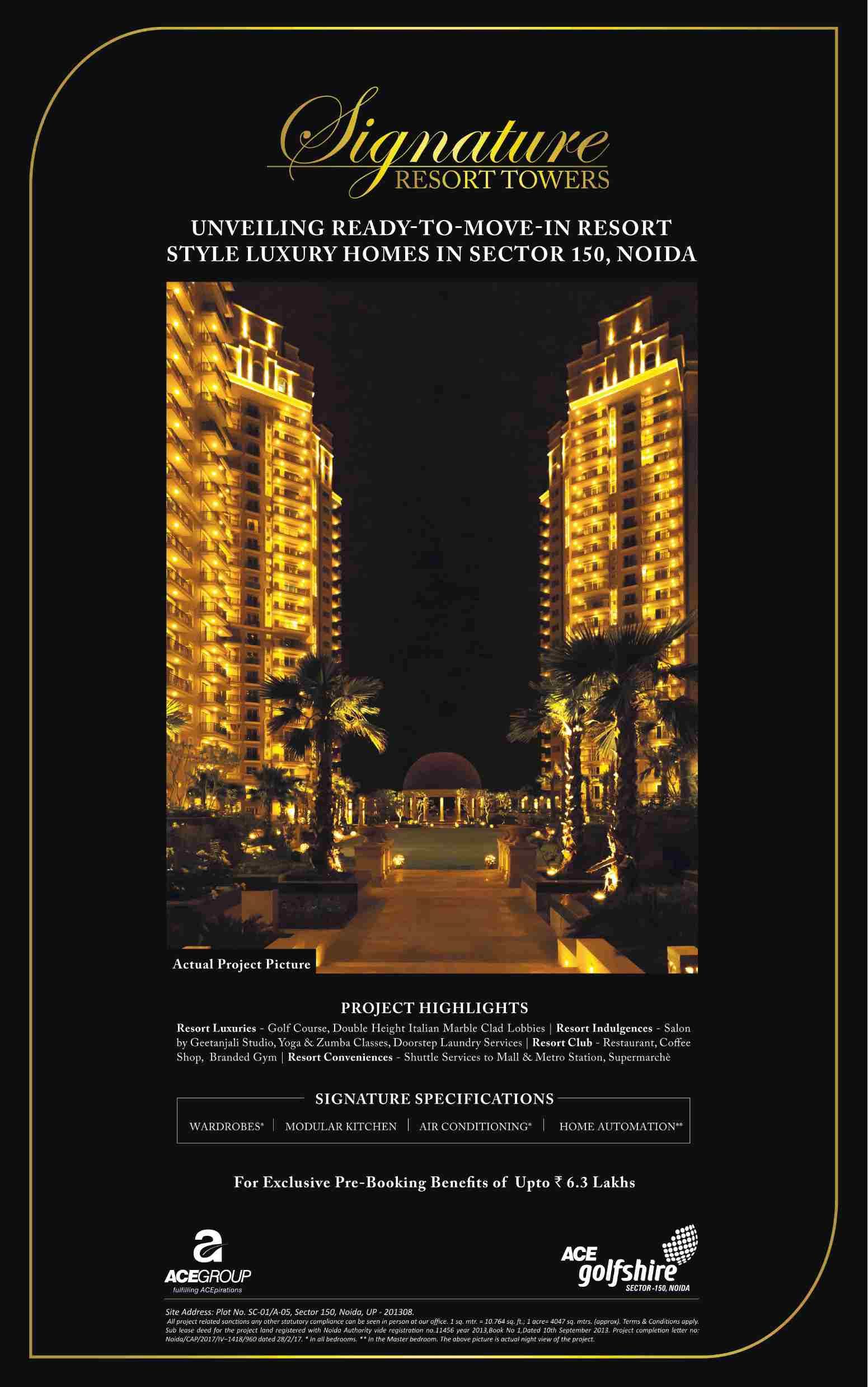 Signature Resort Towers coming soon at Ace Golfshire in Noida